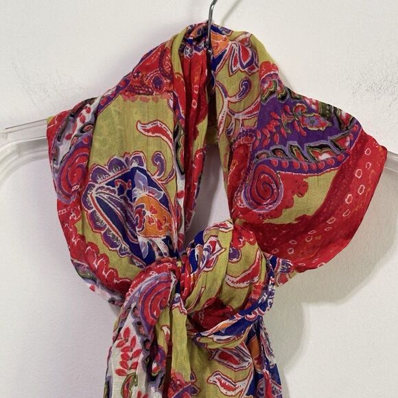 Tommy Bahama Corino Paisley Scarf Designer Thin Accessory Colorful Rectangle NEW - Picture 4 of 7